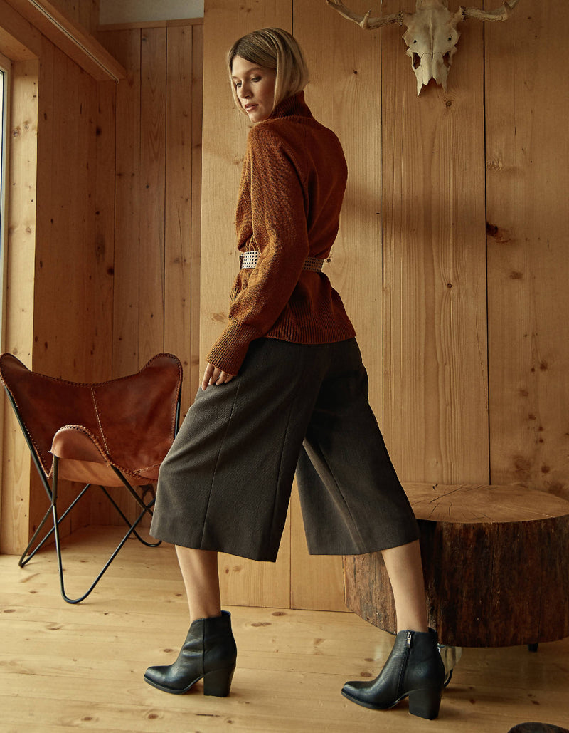 Brown Wool Bermuda Shorts