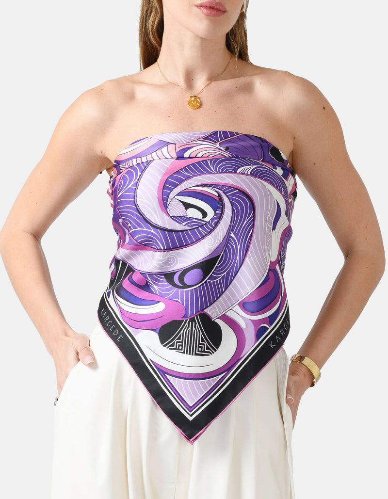 Tidal Symphony Silk Scarf