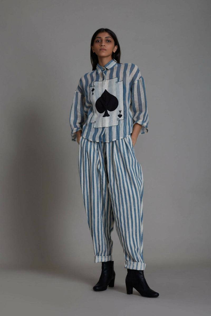 Mati Ikka Balloon Pants-Blue Stripe