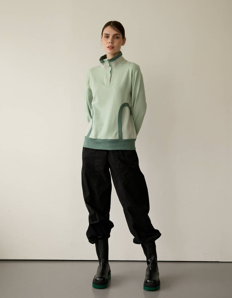 Rib Turtle Sweatshirt_Antique Mint