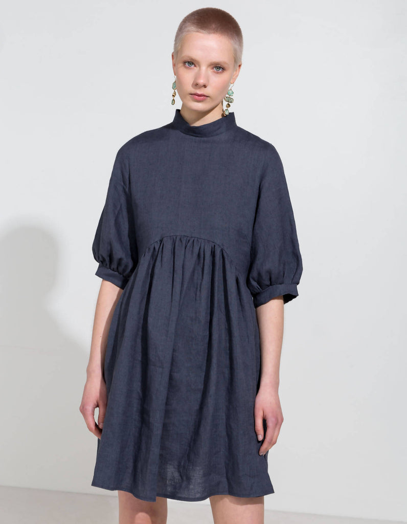 Dark Grey Linen Dress