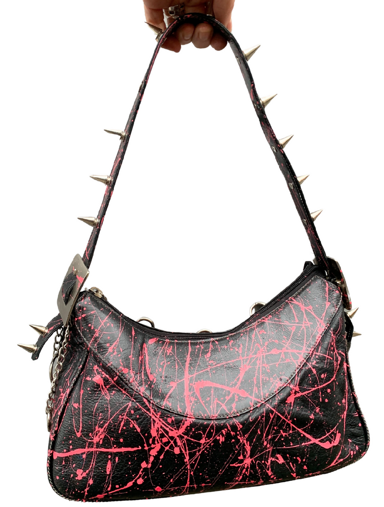 Pink Splatter Leather Bag