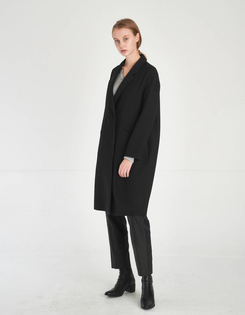 Minimalist Design Loose Fit Wool Coat