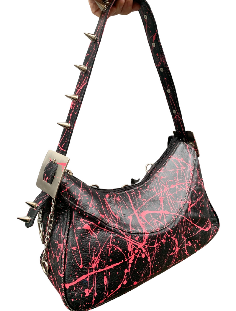 Pink Splatter Leather Bag