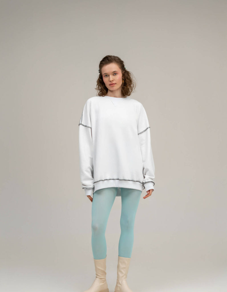 White cotton sweatshirt