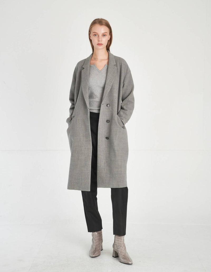 Minimalist Design Loose Fit Wool Coat