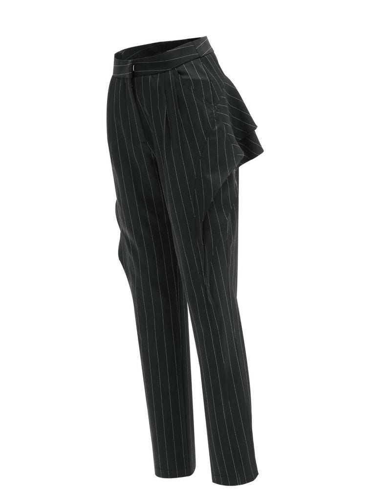 Wavy Straight Pants - Black