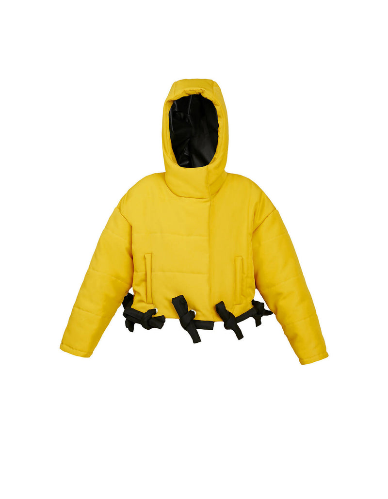 Hooded Yellow Puffer Jacket