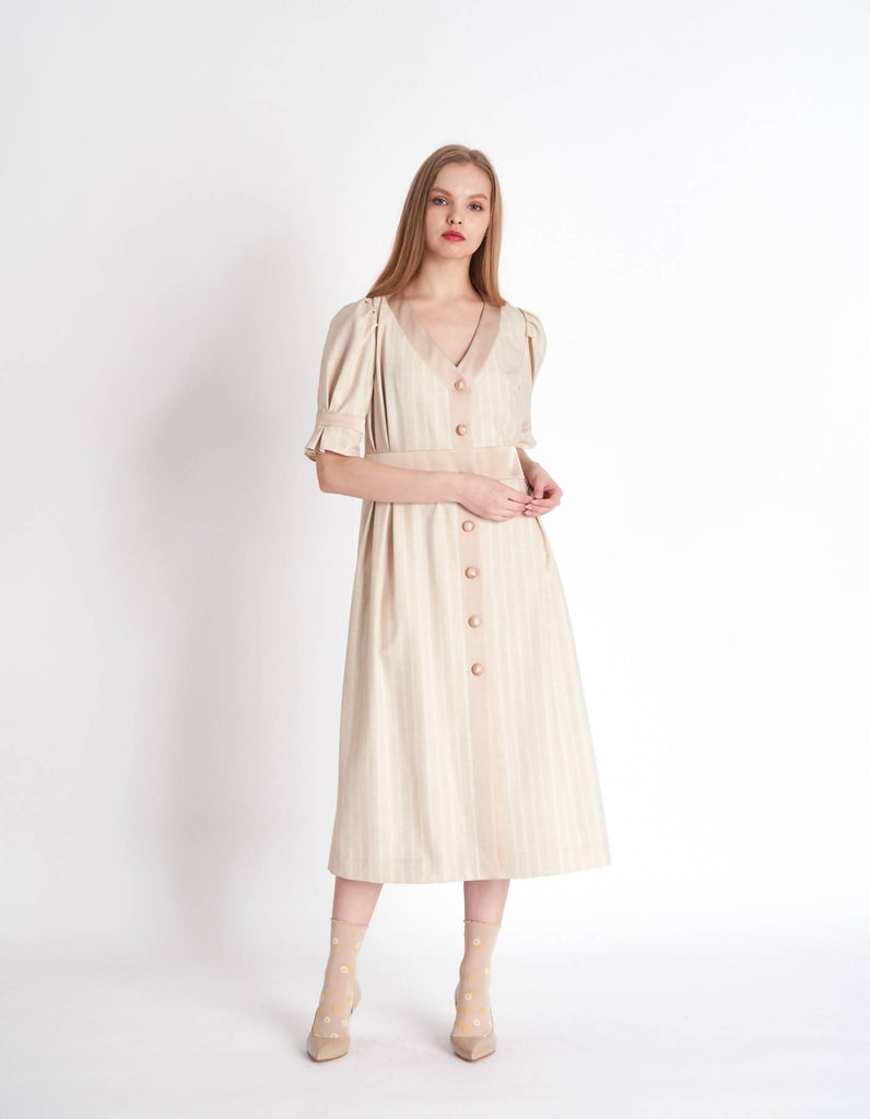 V-neckline Loose Fit Dress