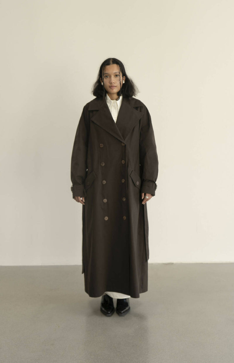 VISHENKA CHOCOLATE TRENCH COAT