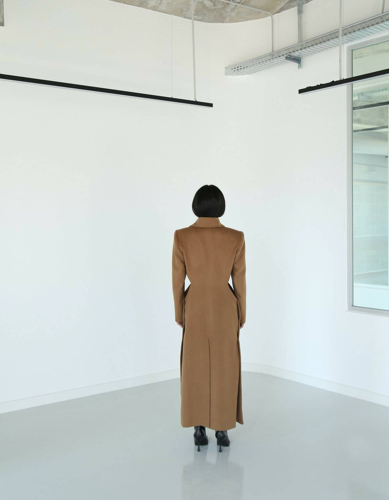 Xenia Long Beige Cashmere Coat