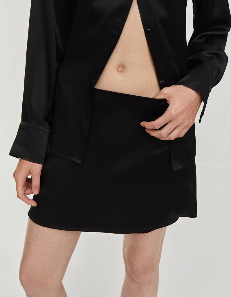 Mini Silky Skirt - Black