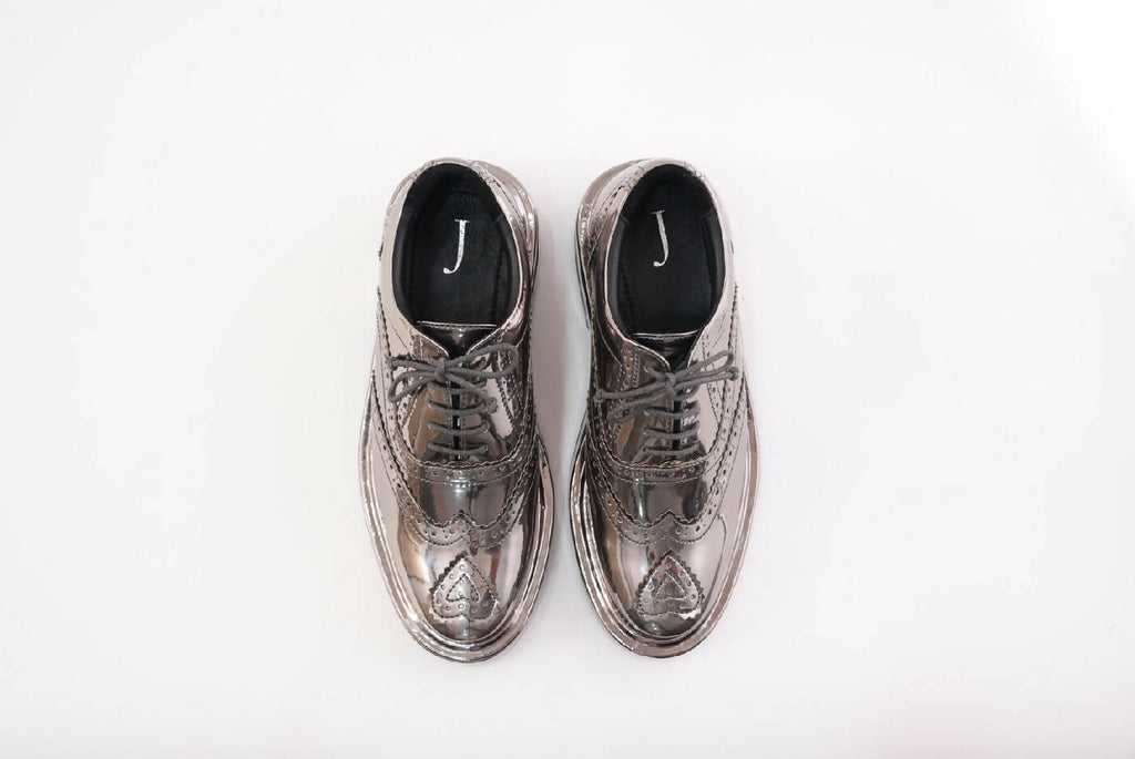 Heart Brogue Gunmetal