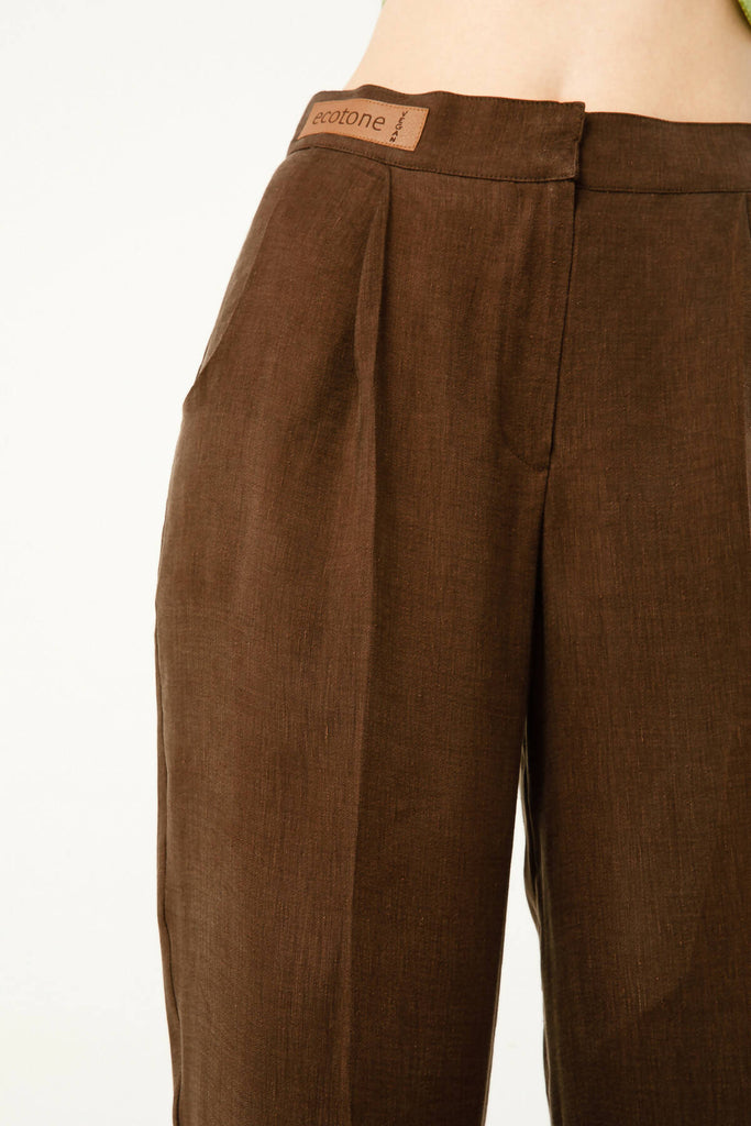 ROJI LINEN PANTS BROWN