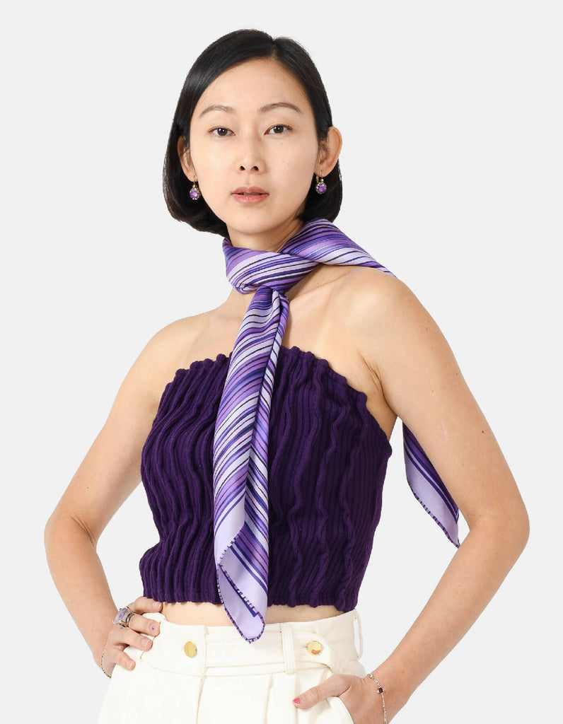 Purple-Striped-Silk-Twill-Scarf-Kargede-Designer-Scarf-Neck-Tie-Thin