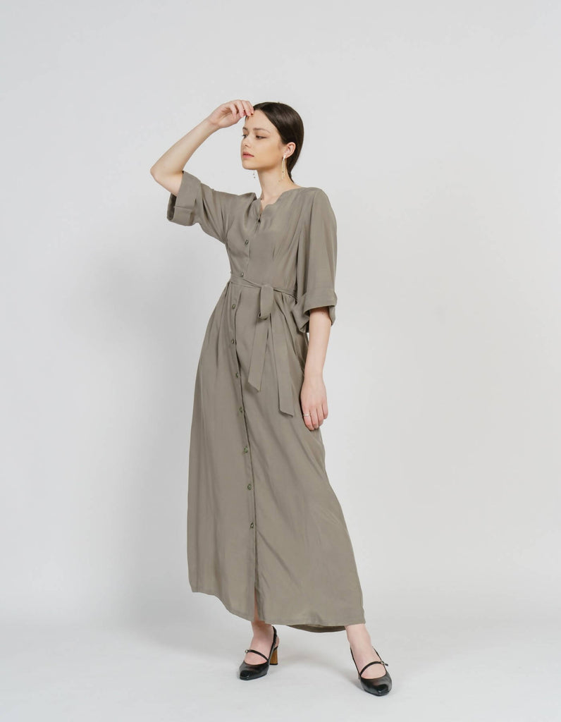 Maxi Robe Highwaist Shirt-Dress