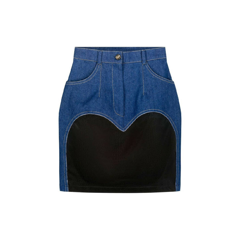 Denim Black Heart Skirt