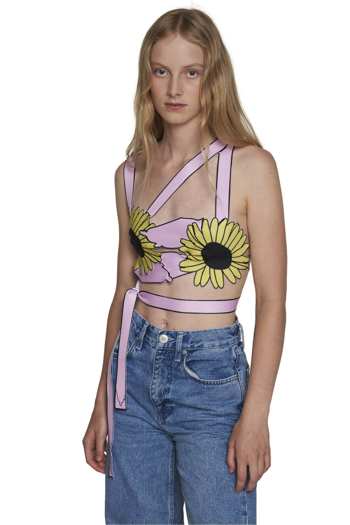 Limited-edition print scuba bikini crop-top