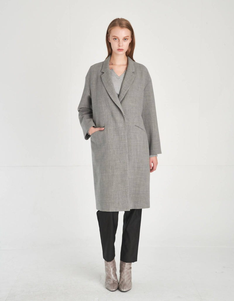 Minimalist Design Loose Fit Wool Coat