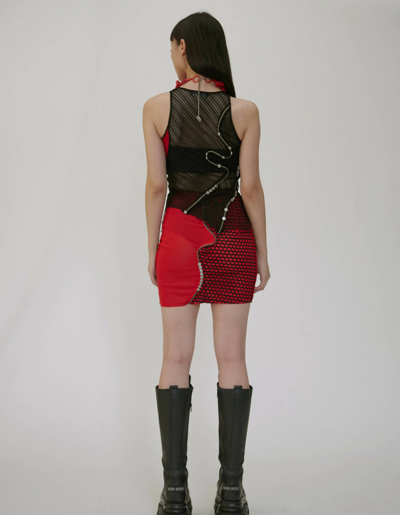 Bumpy Love/ Shaved Shoulder Net Vest