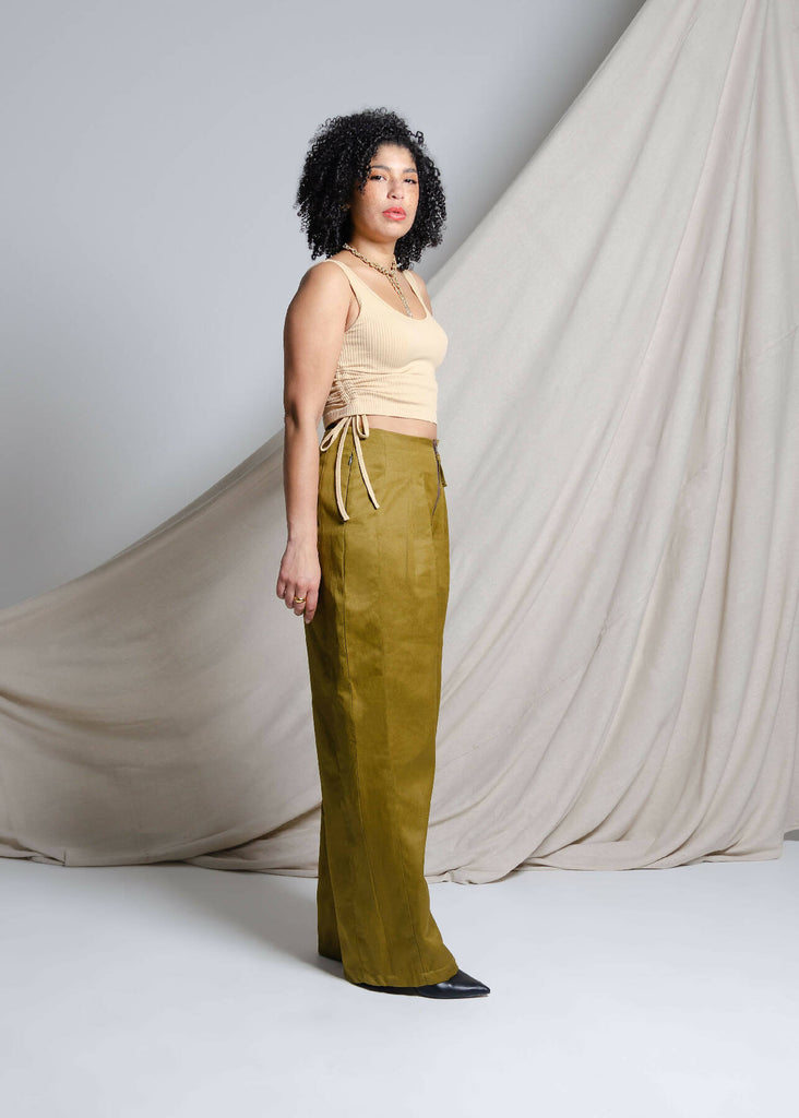 Josie High Waist Pants (Khaki)