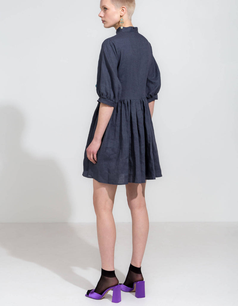 Dark Grey Linen Dress