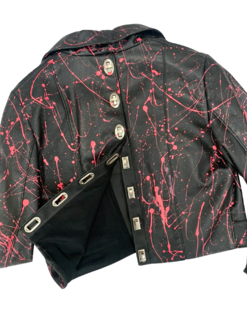 Pink Splatter Leather Jacket