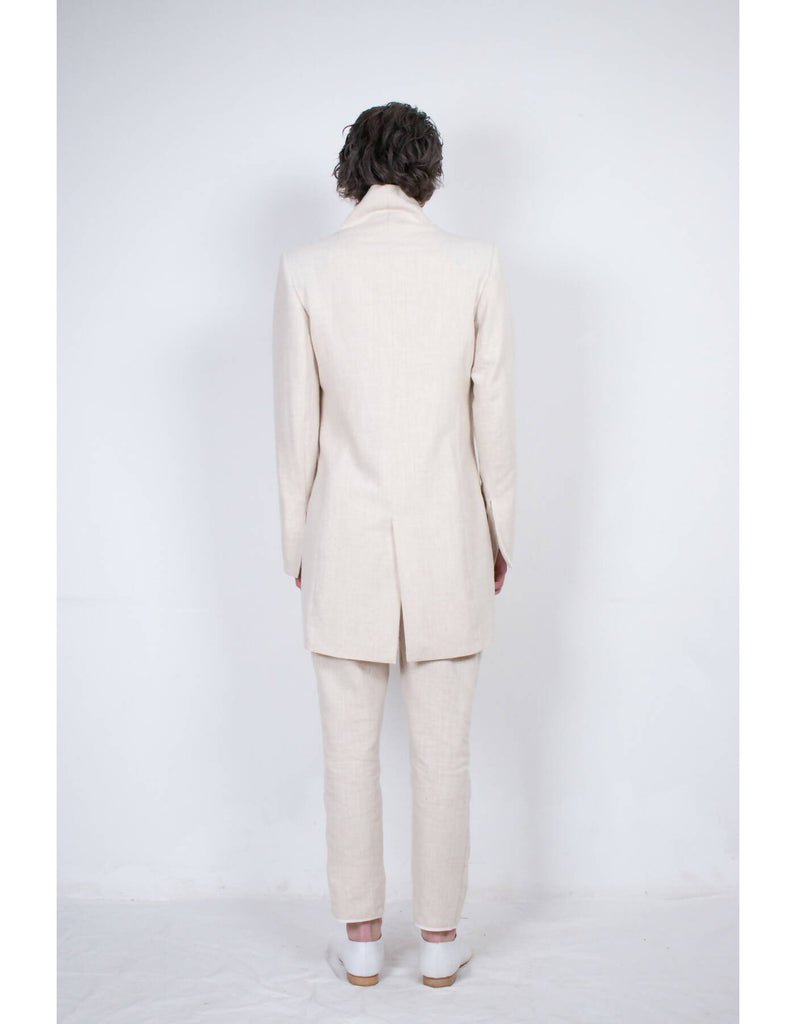 Beige Flax Tailored Jacket