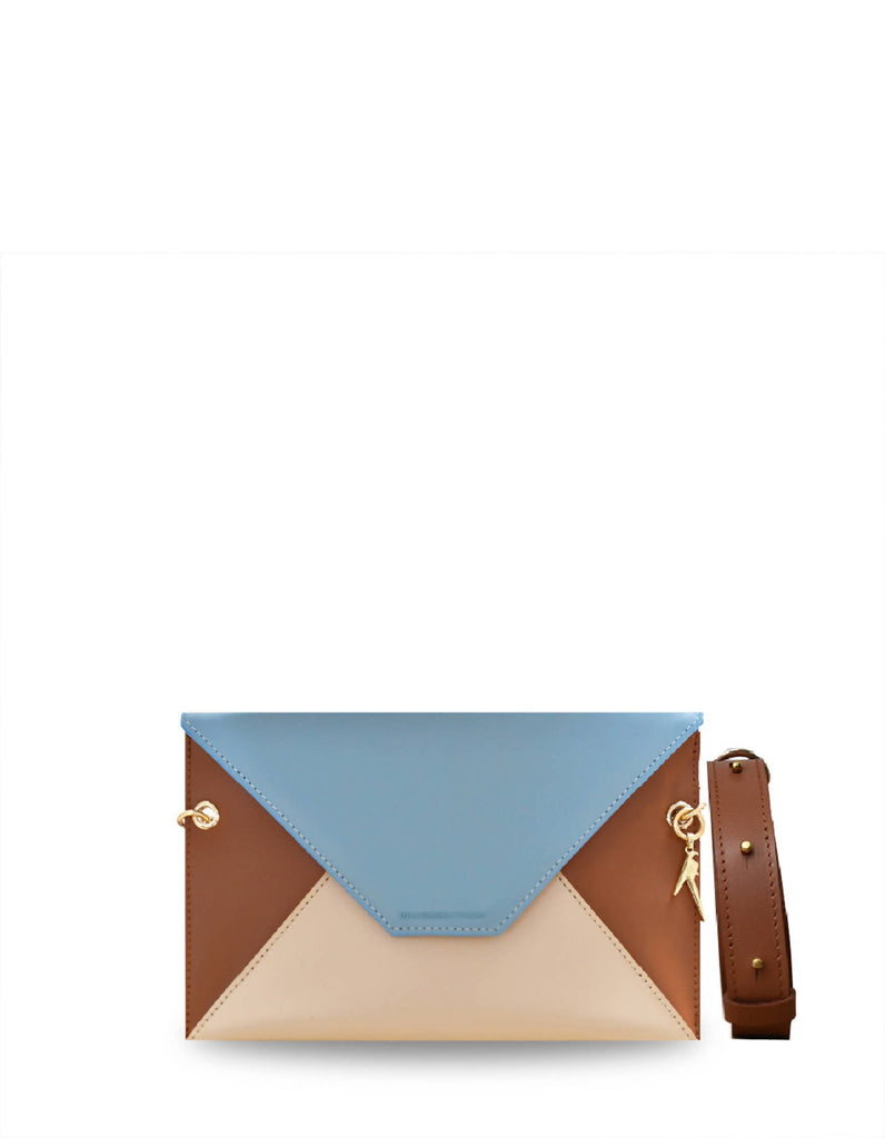 Thevetia Belt Bag – Light Blue & Camel