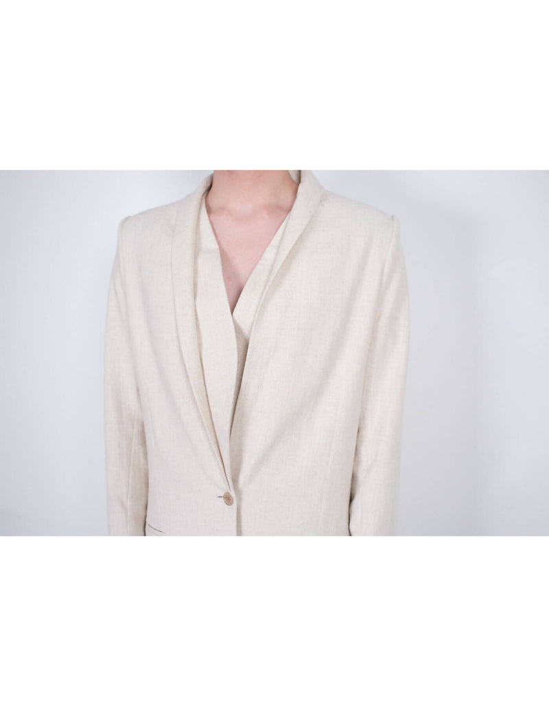 Beige Flax Tailored Jacket