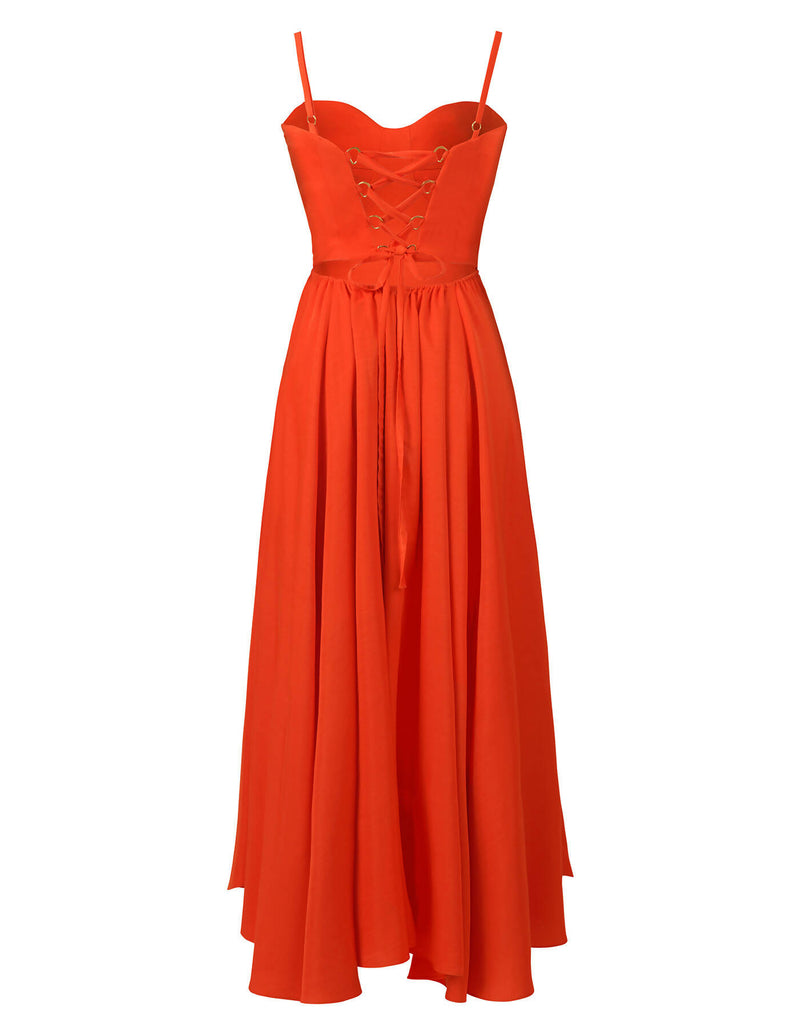 DEMURE DRESS TANGERINE ORANGE