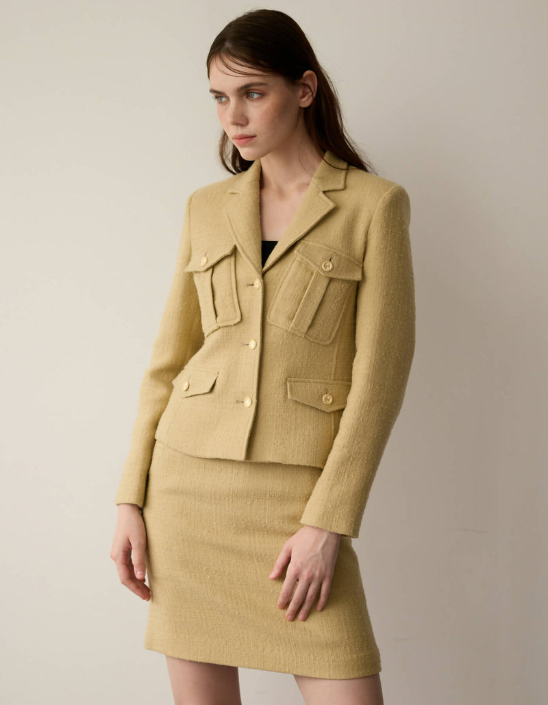 Tweed Suit Jacket & Skirt Set