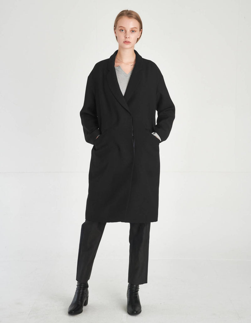 Minimalist Design Loose Fit Wool Coat