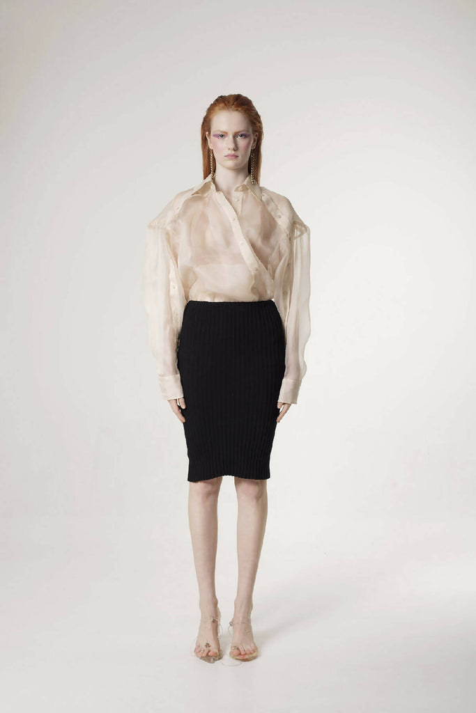 Deconstructed Silk Organza Shirt