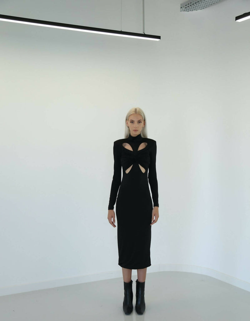 Terfil Black Midi Dress