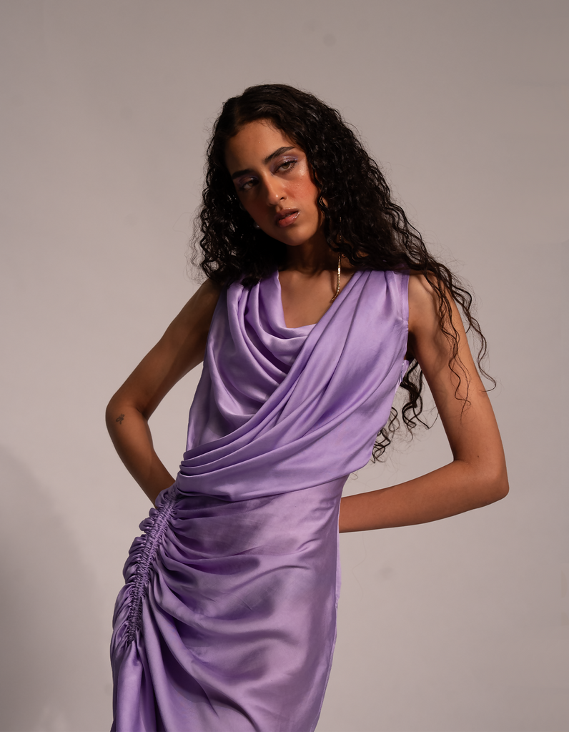 Lavender cascade dress