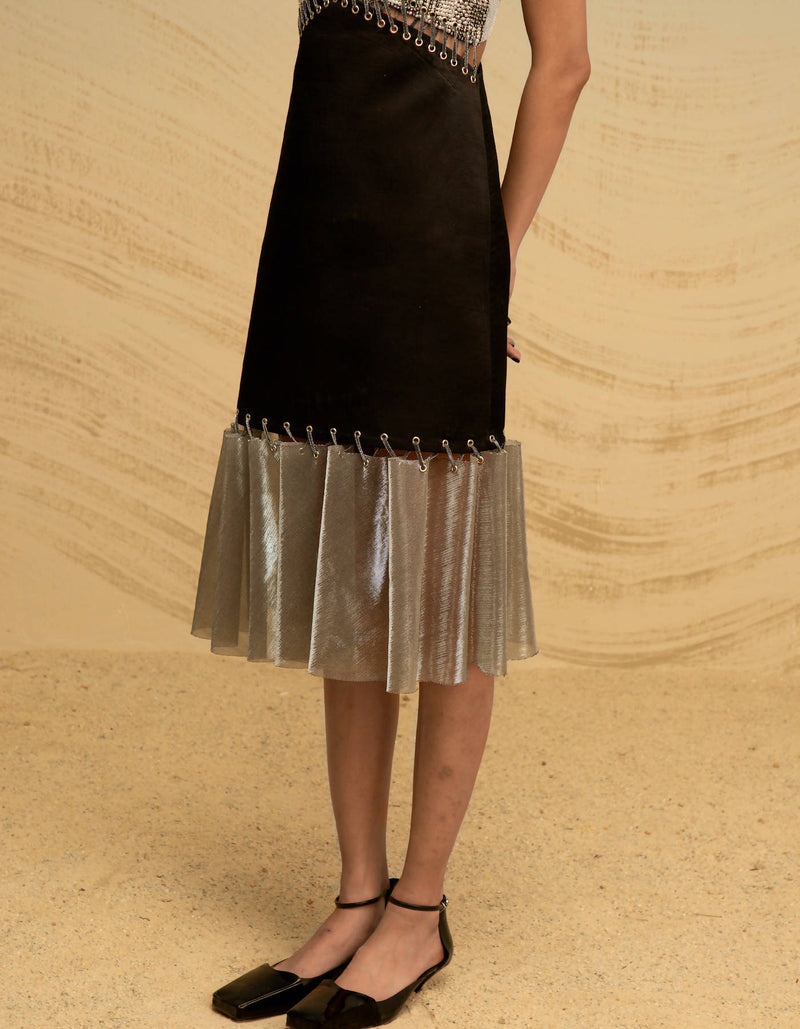 Geometric Sequin Dress with Rivets