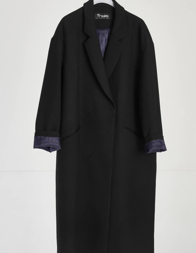 Minimalist Design Loose Fit Wool Coat