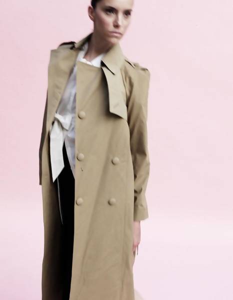 Origami Water Repellent Cotton Trench Coat / Khaki