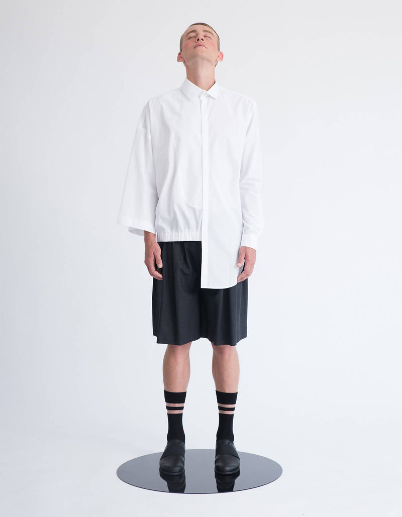 Mixed Silhouettes Asymmetrical Shirt