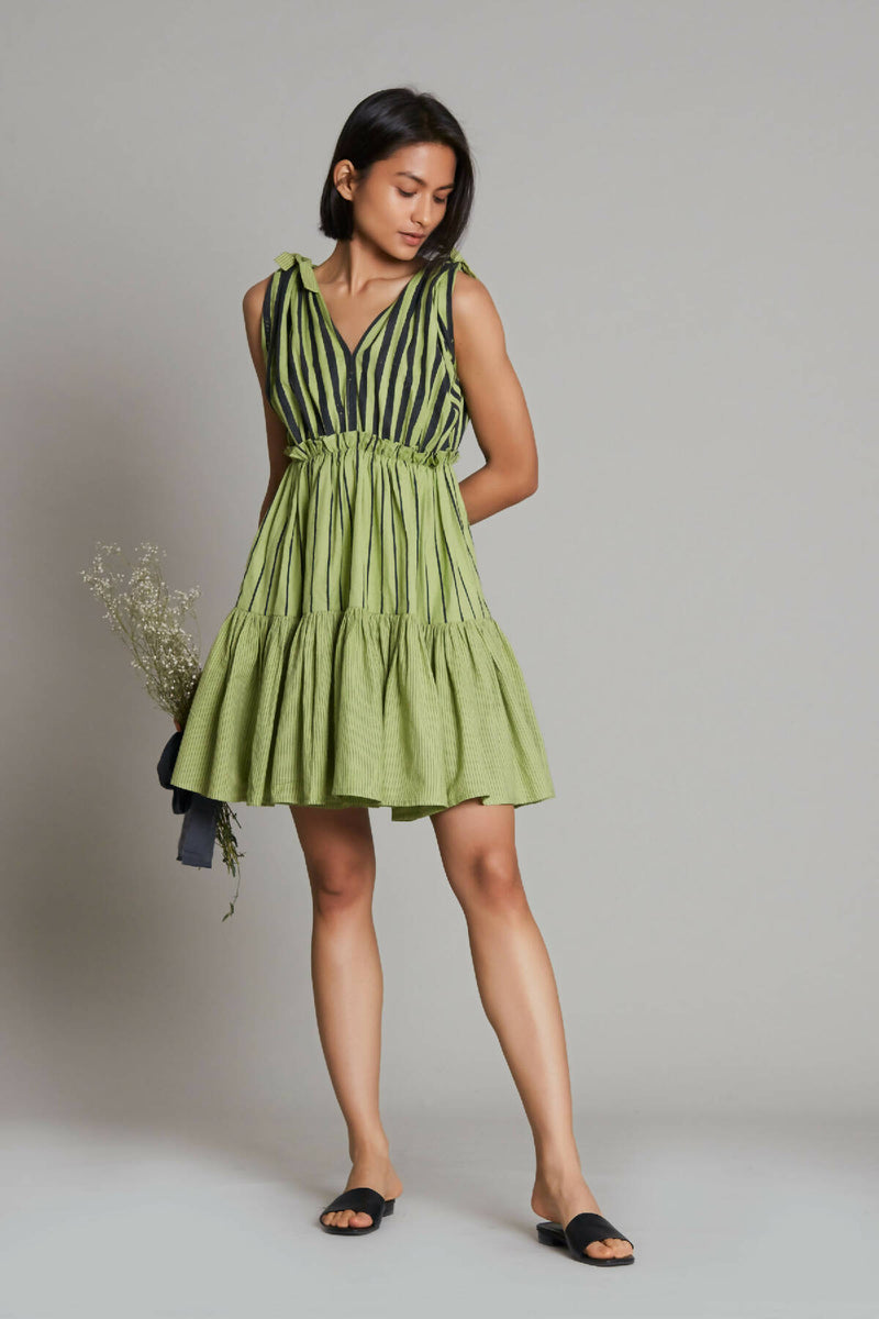 Lakeerein Green Frill Dress