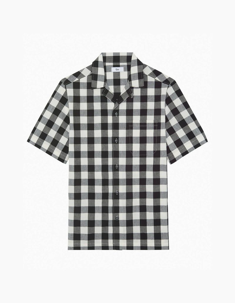 Billie Black & White Short-Sleeved Checked Shirt