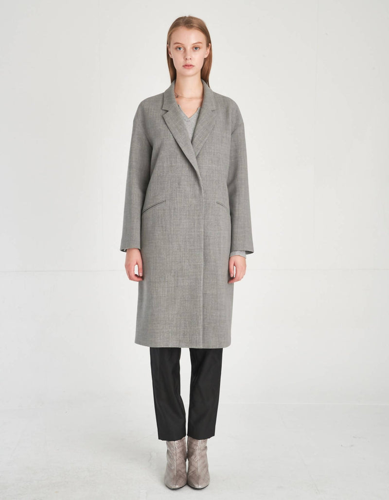 Minimalist Design Loose Fit Wool Coat