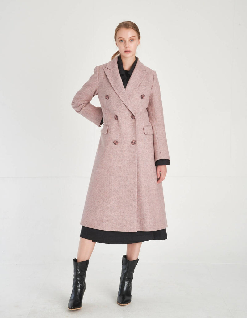 Peaked Lapel Long Coat