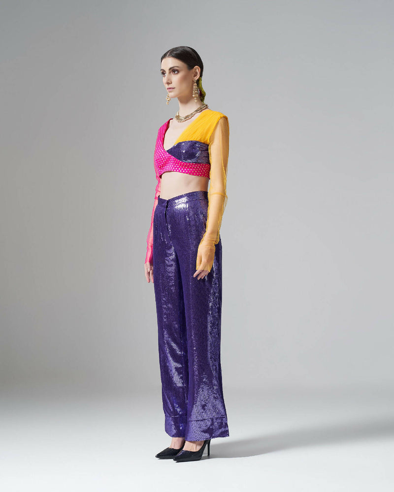 Purple Sequin Trousers