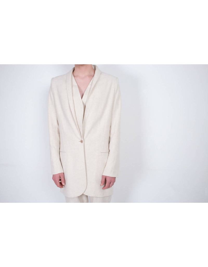 Beige Flax Tailored Jacket