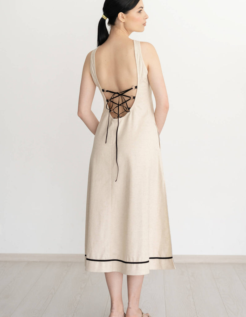 Nacked Back Dress from Linen