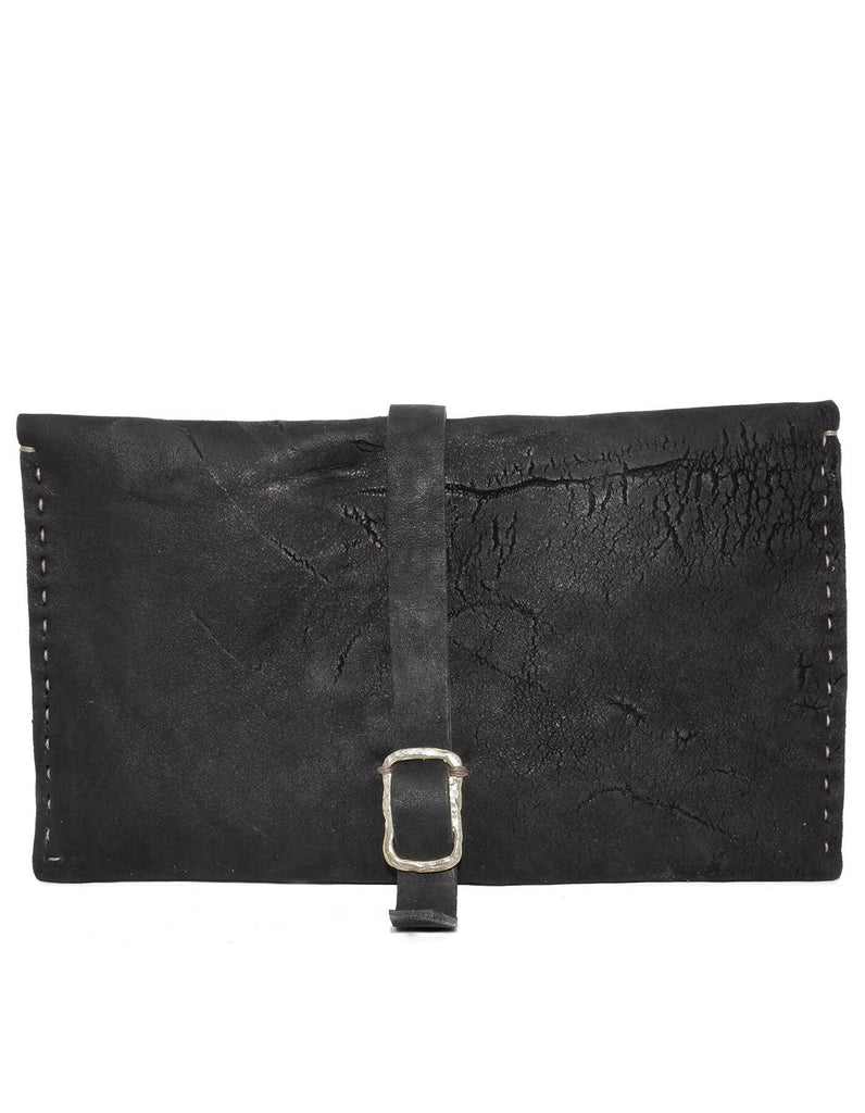 black horse culatta and fish leather long wallet