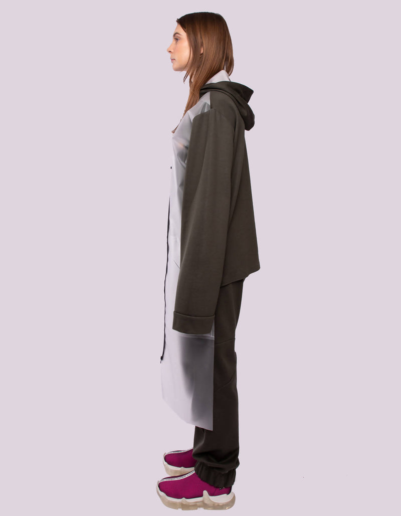 Unisex Hooded Long Rain Coat