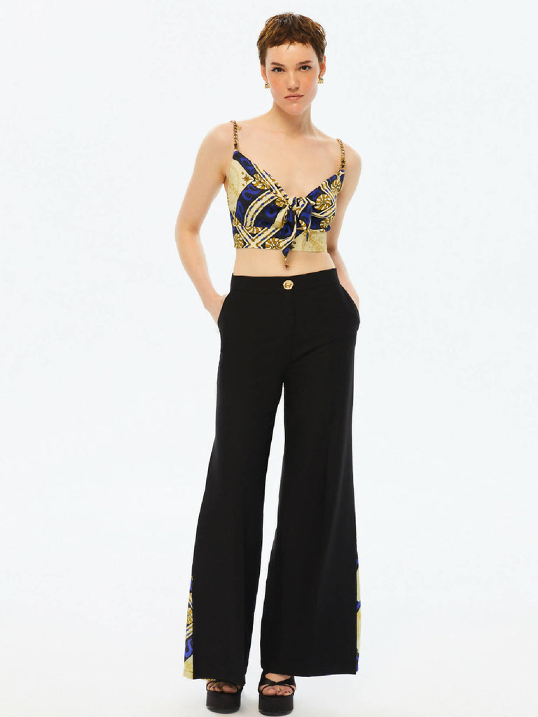 Wide-Leg Satin Pants